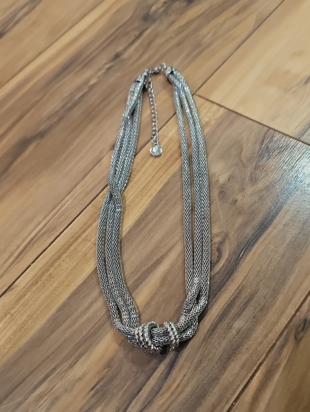 Land's End Multi-Strand Silver Knot Statement Necklace